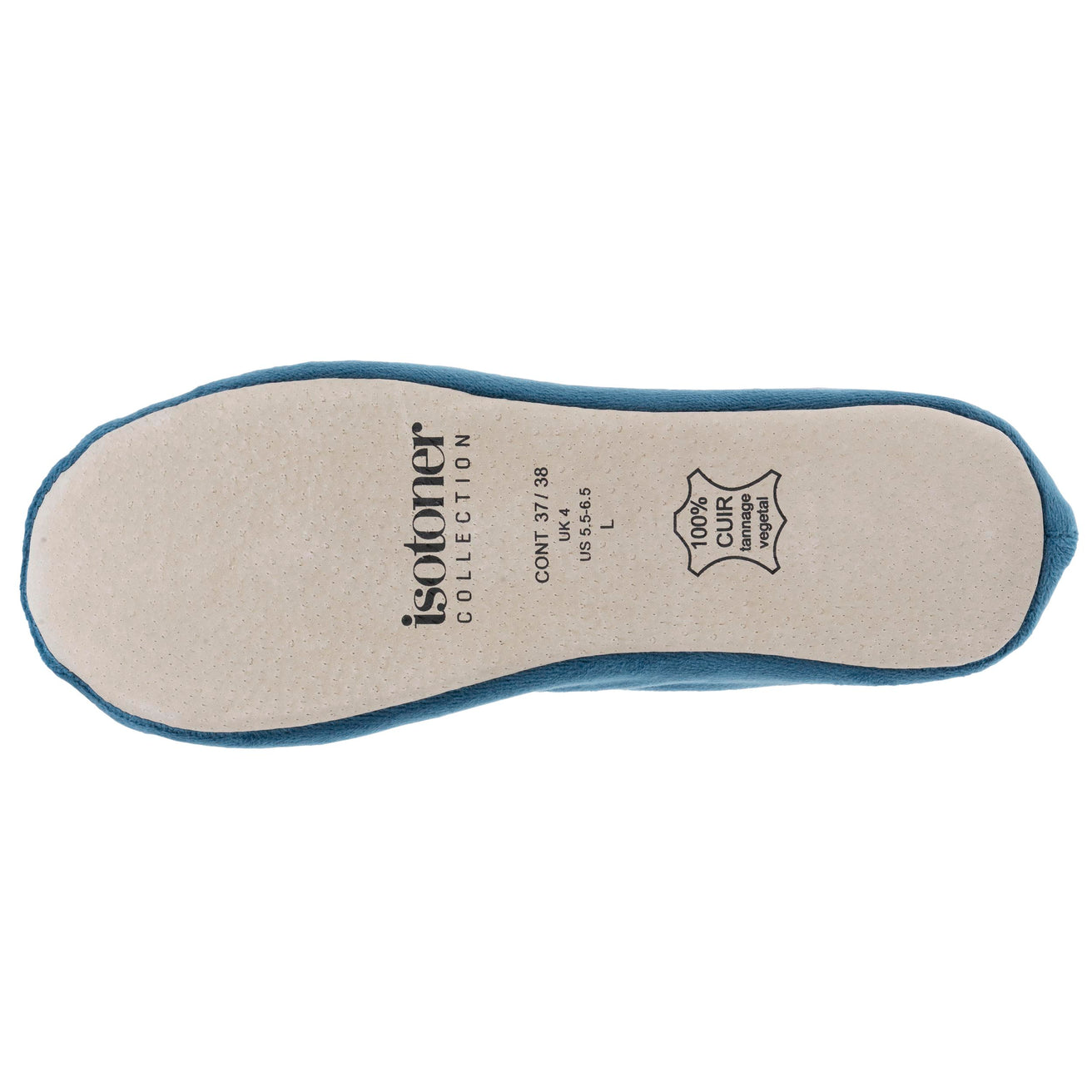 Chaussons ballerines Femme Grand Nœud Bleu canard fleurs