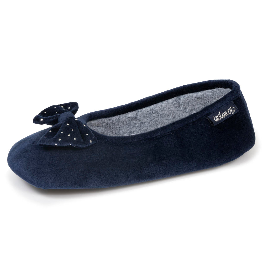 Chaussons ballerines Femme Nœud étoilé Marine - Isotoner