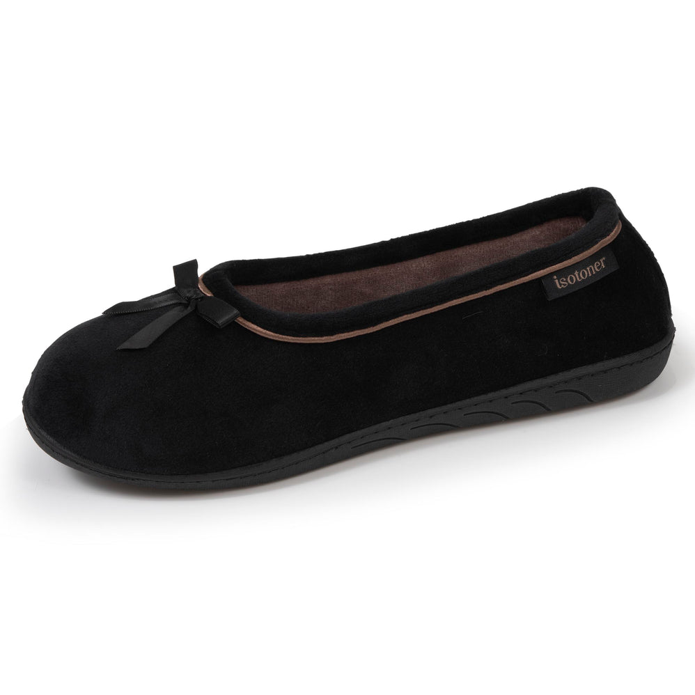 Chaussons ballerines Femme Noir beige - Isotoner