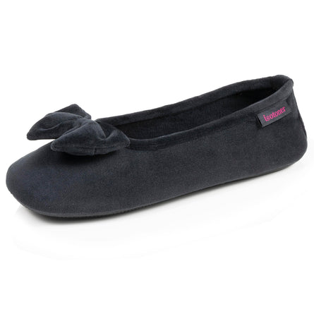 Chaussons ballerines Femme Noir carreaux rouges - Isotoner