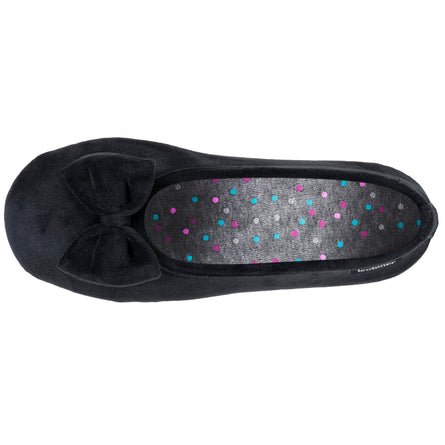Chaussons ballerines Femme Noir intérieur pois - Isotoner