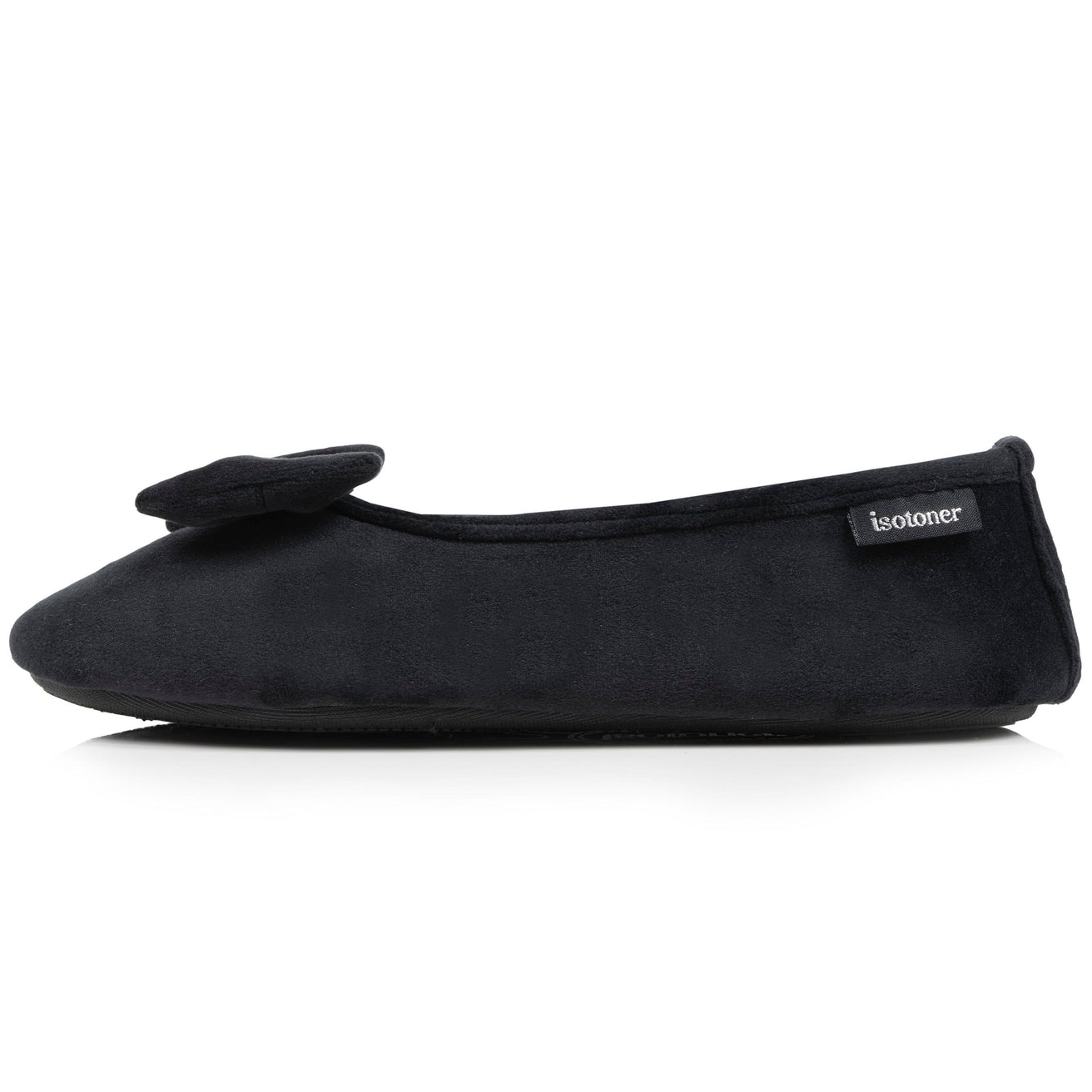 Chaussons ballerines Femme Noir intérieur pois