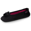 Chaussons ballerines Femme Noir intérieur rouge