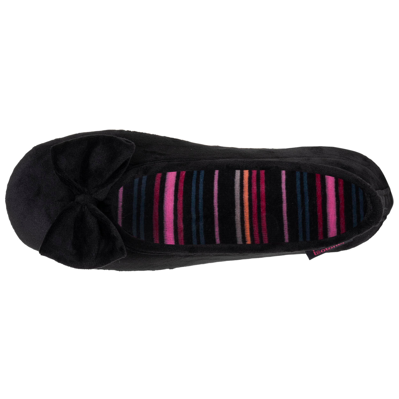 Chaussons ballerines Femme Noir intérieur rouge