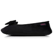 Chaussons ballerines Femme Noir intérieur rouge