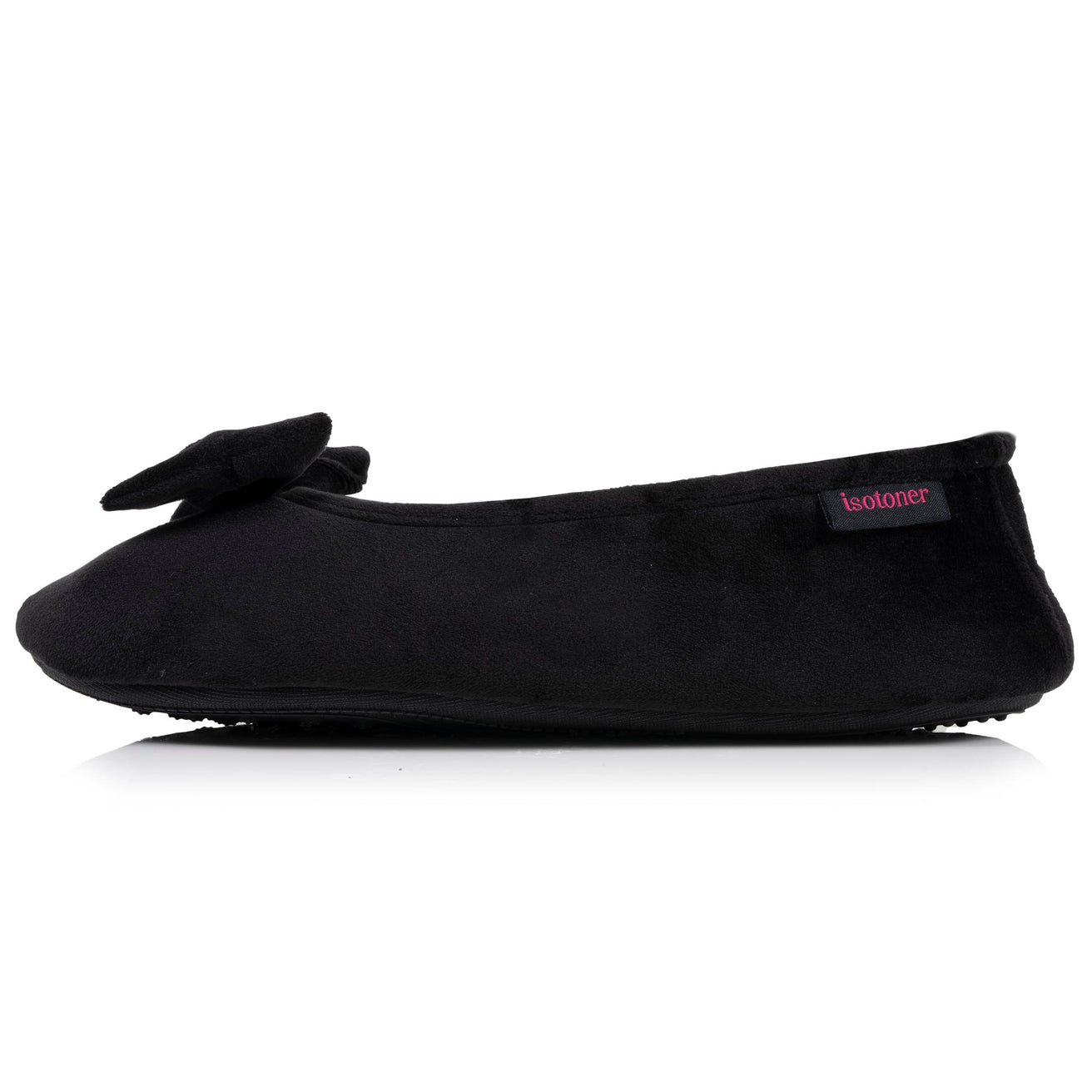 Chaussons ballerines Femme Noir intérieur rouge