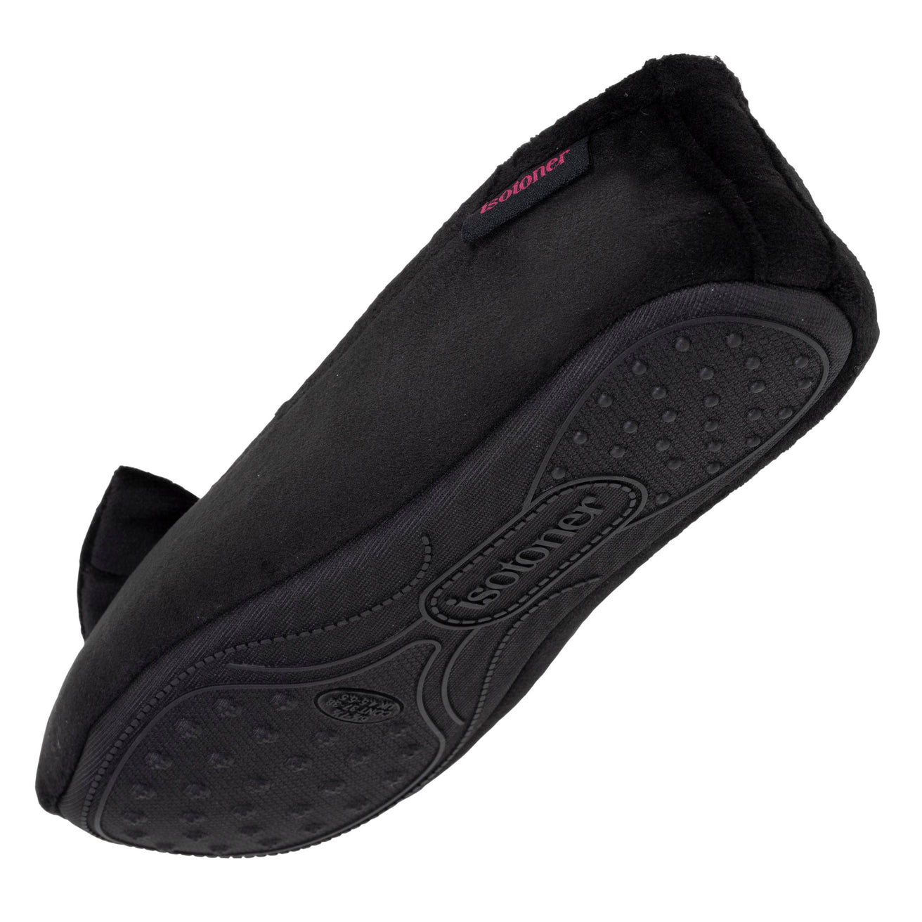 Chaussons ballerines Femme Noir intérieur rouge