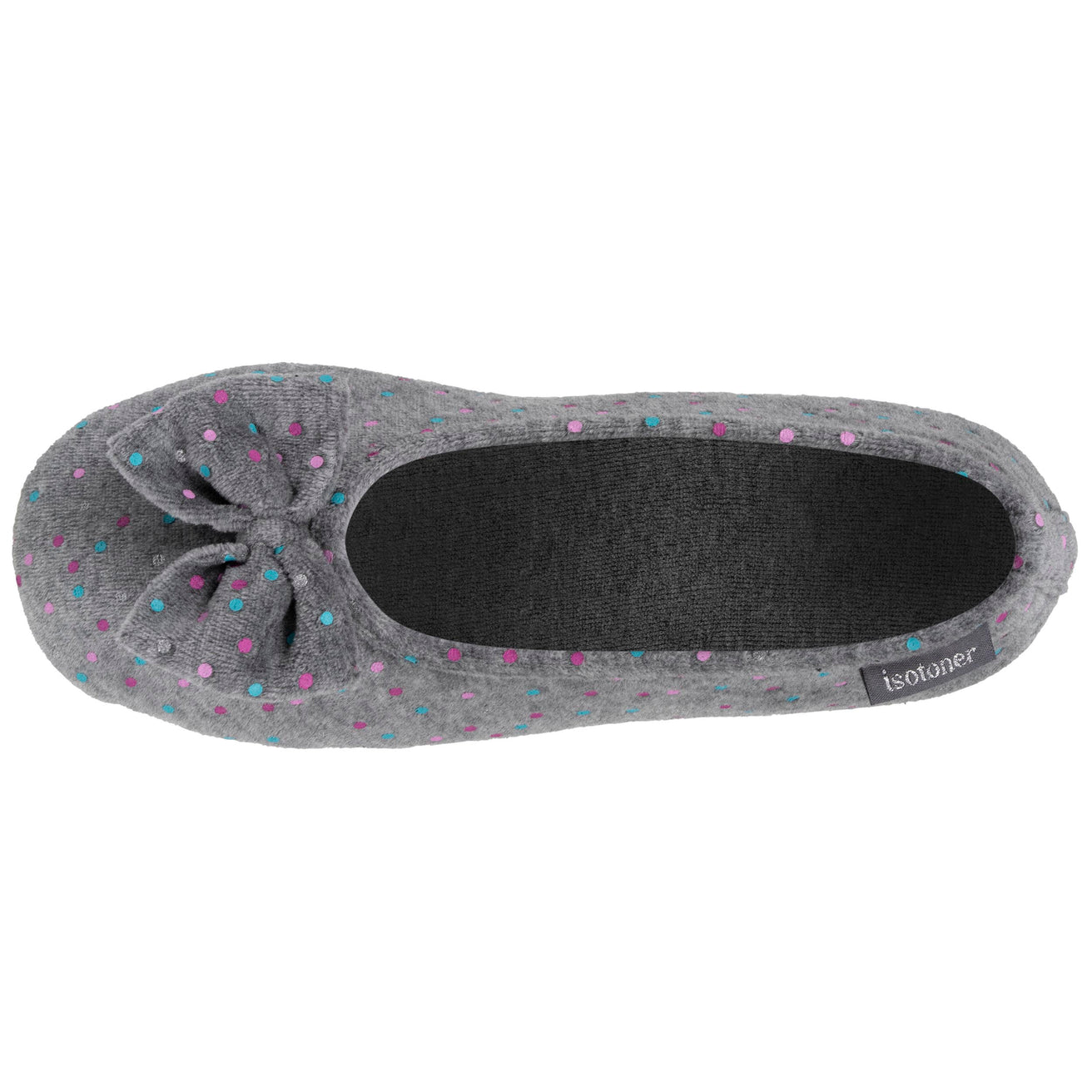 Chaussons ballerines Femme Pois gris