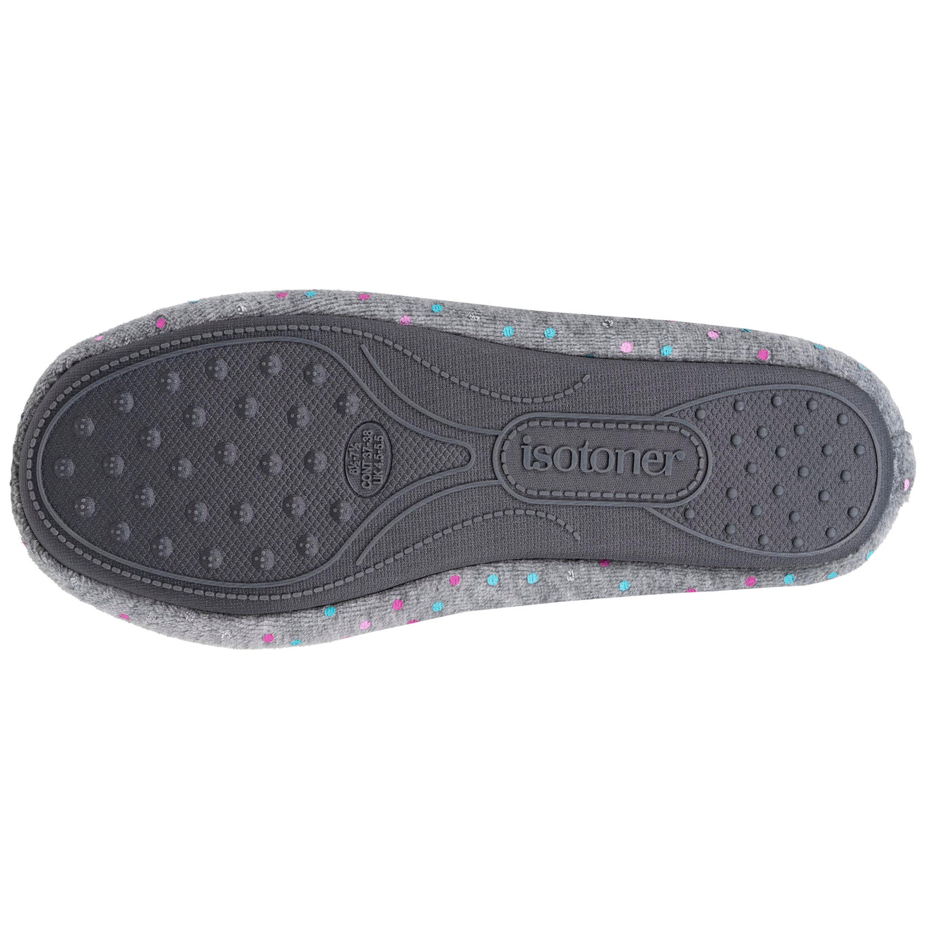 Chaussons ballerines Femme Pois gris