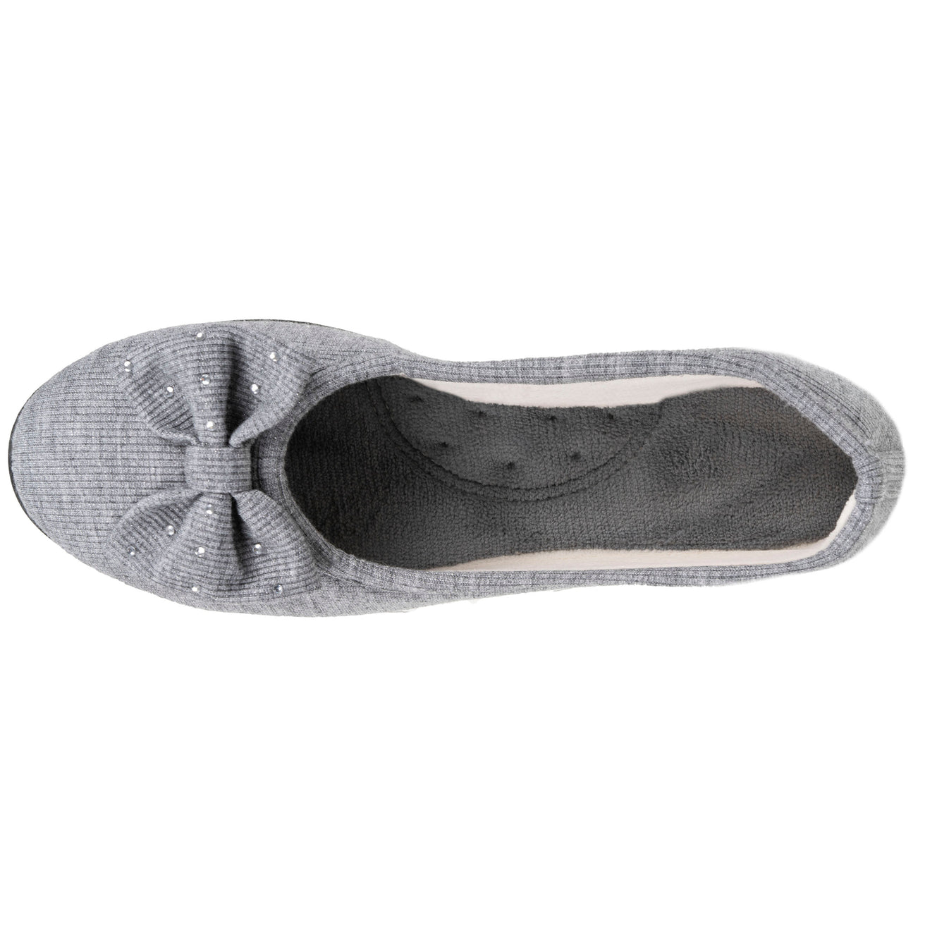 Chaussons ballerines Femme Gris nœud irisé