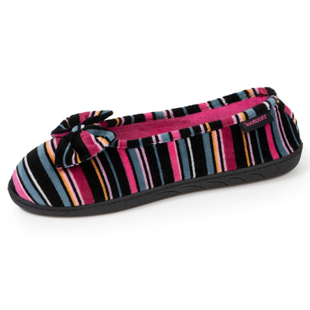 Chaussons ballerines Femme Rayures Roses - Isotoner