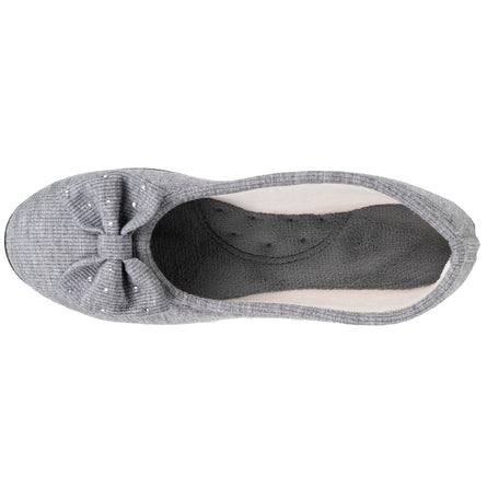 Chaussons ballerines Femme Gris nœud irisé - Isotoner