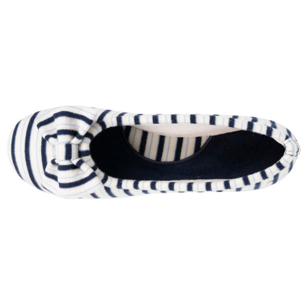 Chaussons ballerines Femme Rayures bleues - Isotoner