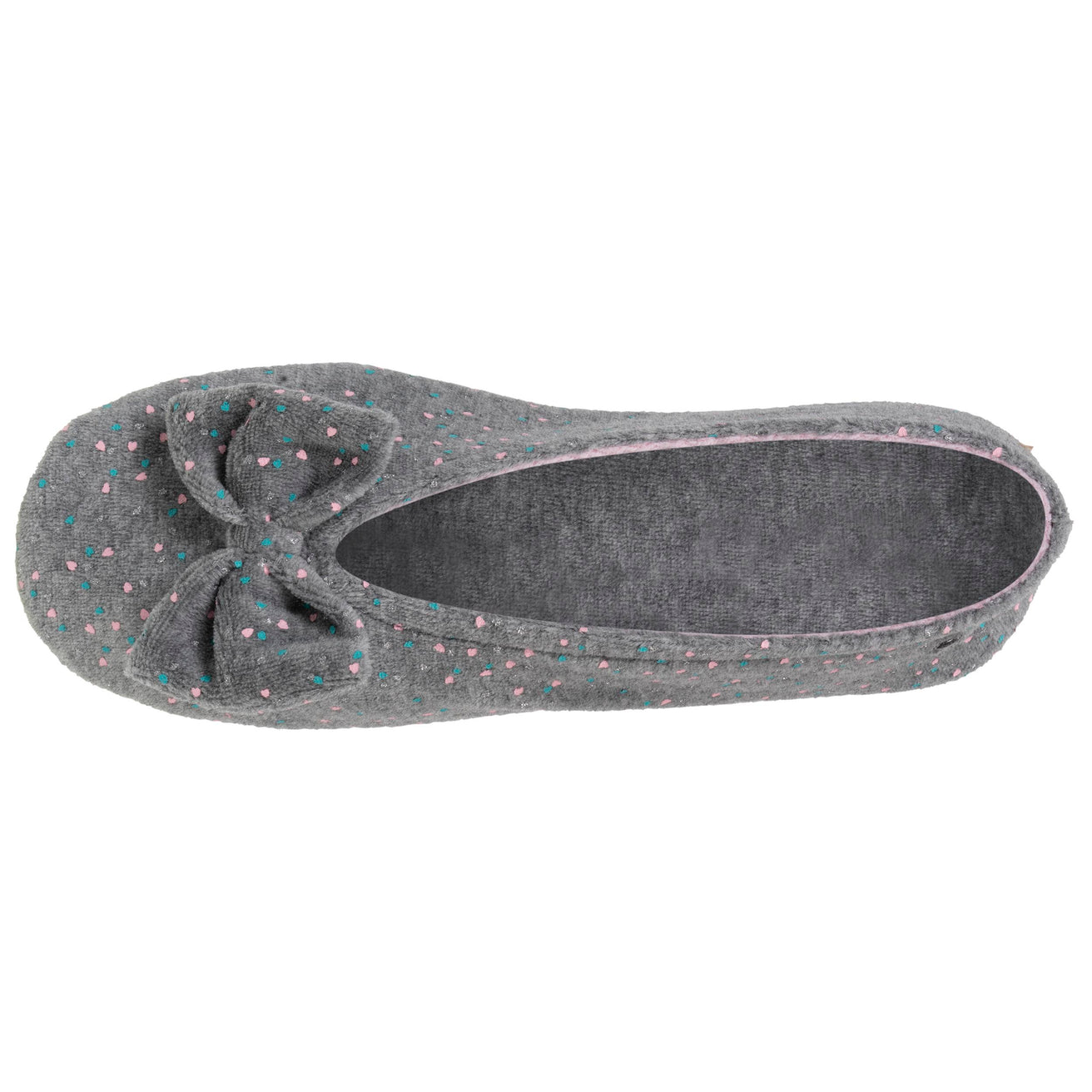 Chaussons ballerines Femme Grand Nœud Gris chiné clair