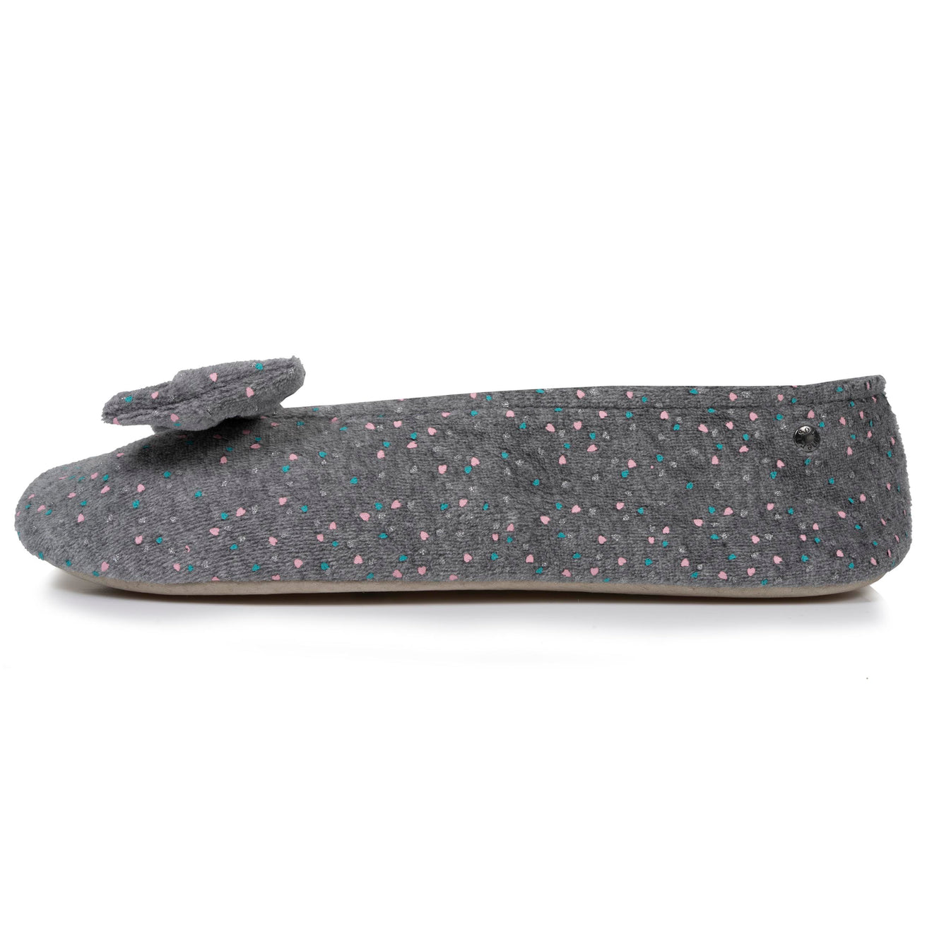 Chaussons ballerines Femme Grand Nœud Gris chiné clair