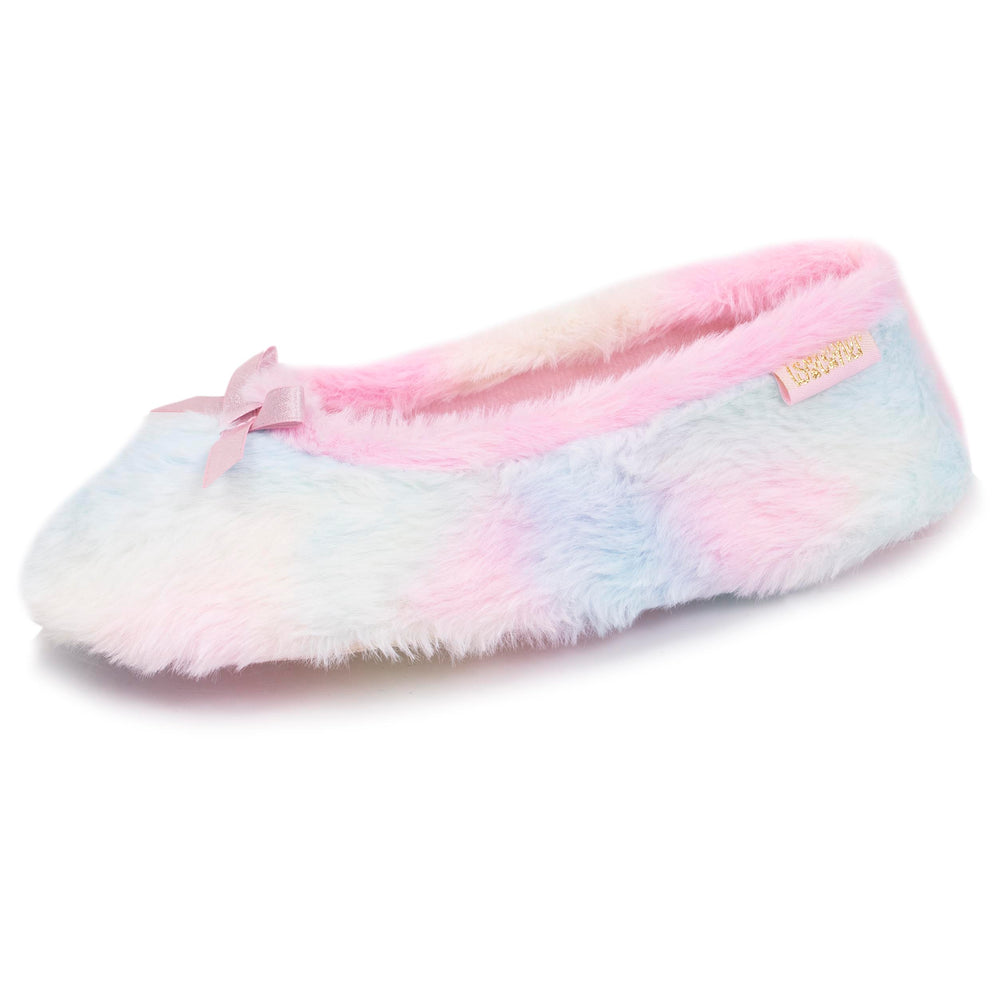 Chaussons ballerines Junior Multico Rose - Isotoner