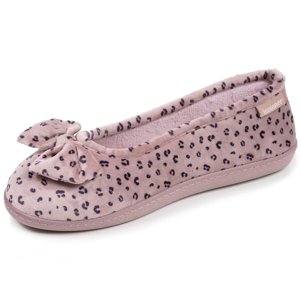 Chaussons ballerines Femme ergonomiques Léopard blush - Isotoner
