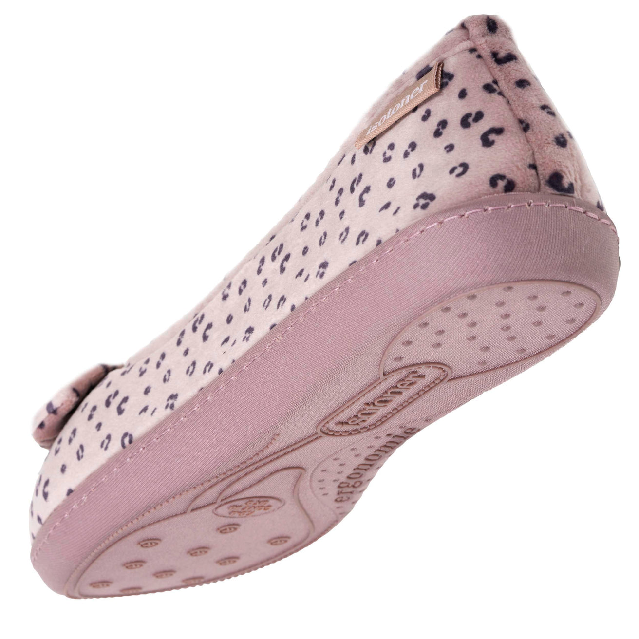 Chaussons ballerines ergonomiques Femme Léopard blush