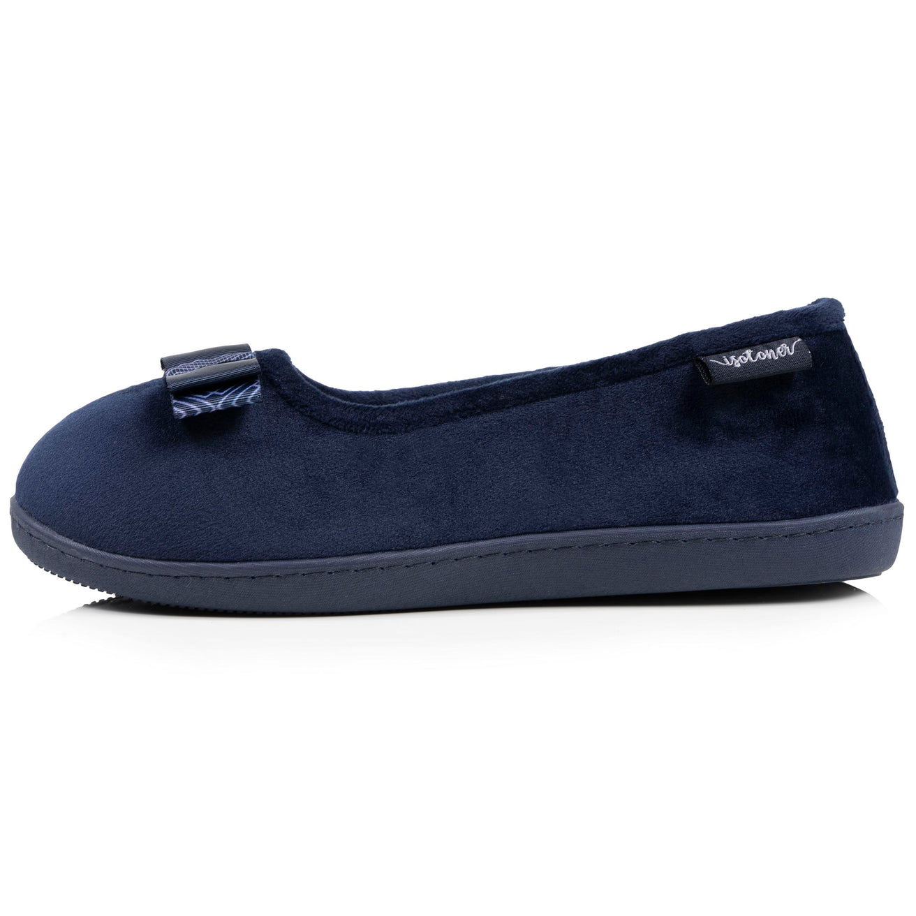 Chaussons ballerines ergonomiques Femme Marine nœud graphique