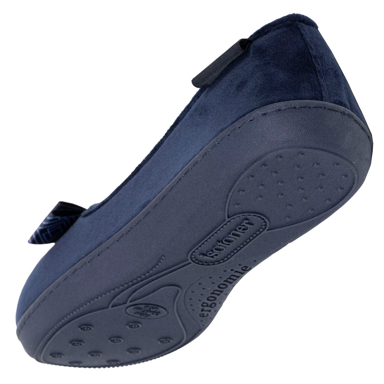 Chaussons ballerines ergonomiques Femme Marine nœud graphique