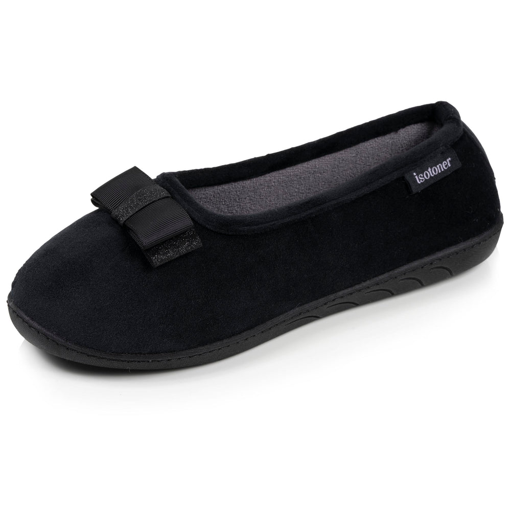 Chaussons ballerines Femme ergonomiques Noir - Isotoner