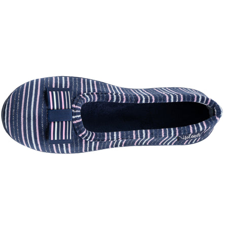 Chaussons ballerines ergonomiques Femme Rayures marine - Isotoner