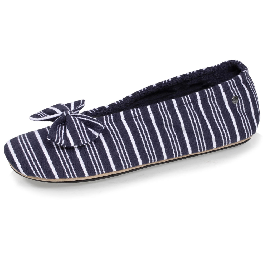 Chaussons ballerines Femme Rayures marines - Isotoner
