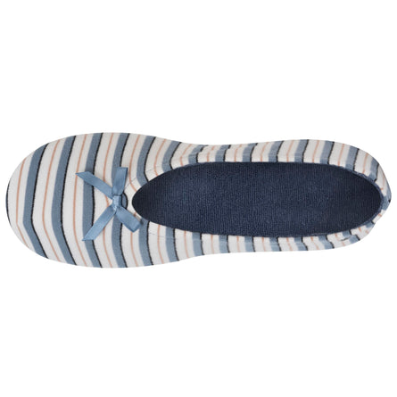 Chaussons ballerines grand nœud Femme Rayure marinière - Isotoner