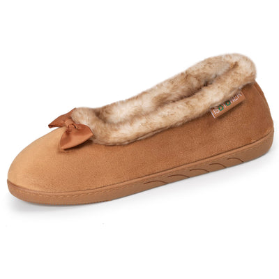 Chausson Ballerine Chaussons Isotoner, Chaussons Ballerines Femme Nœud à Rayures Isotoner Chaussons Femme - 3
