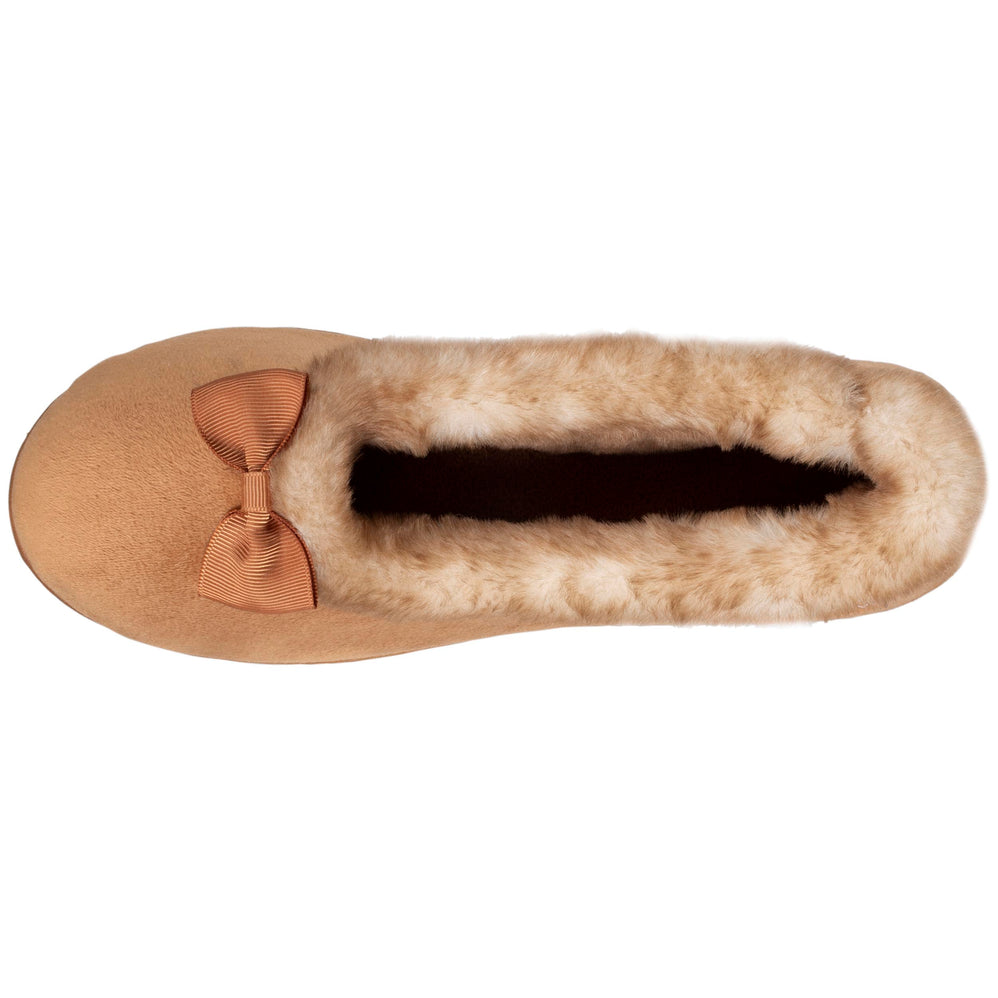 Chaussons ballerines recyclées Femme Camel - Isotoner