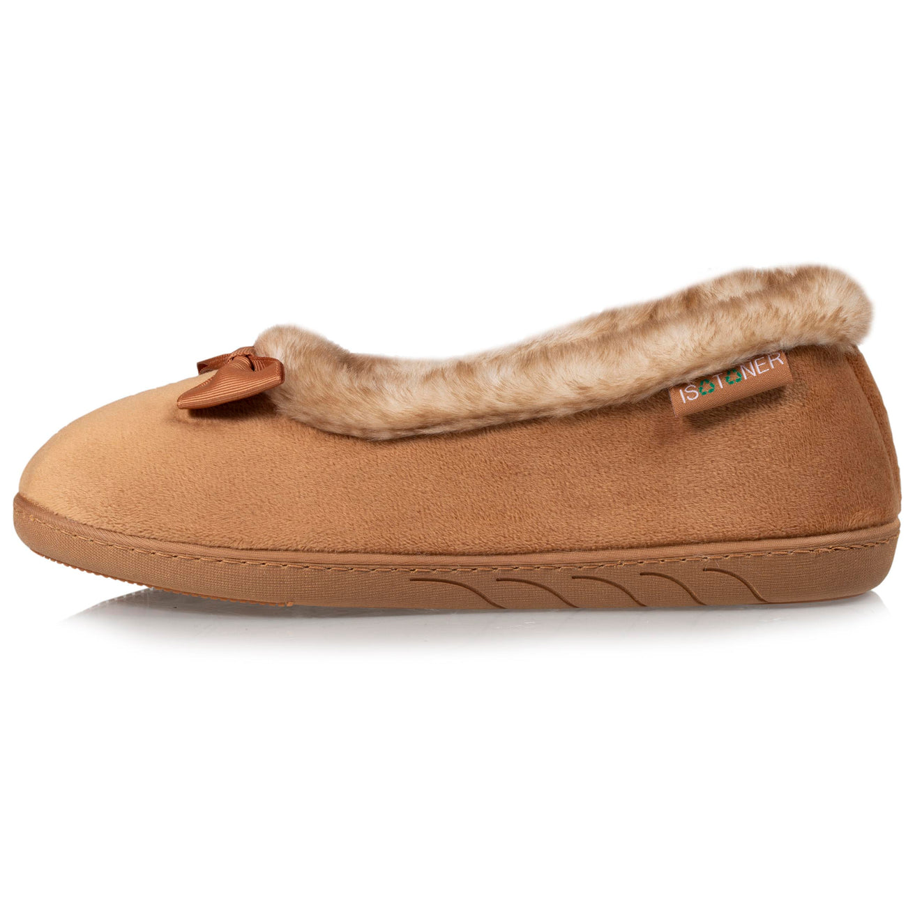 Chaussons ballerines recyclées Femme Camel