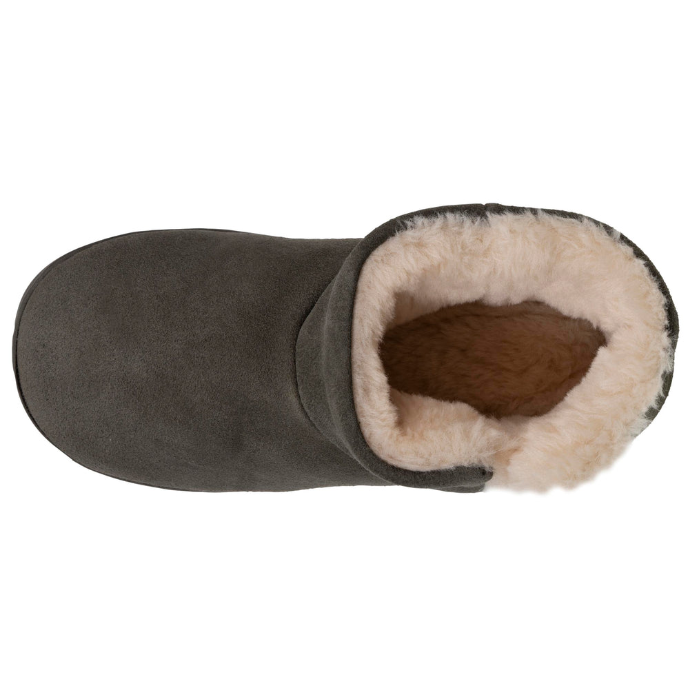 Chaussons botillons cuir Femme Kaki - Isotoner