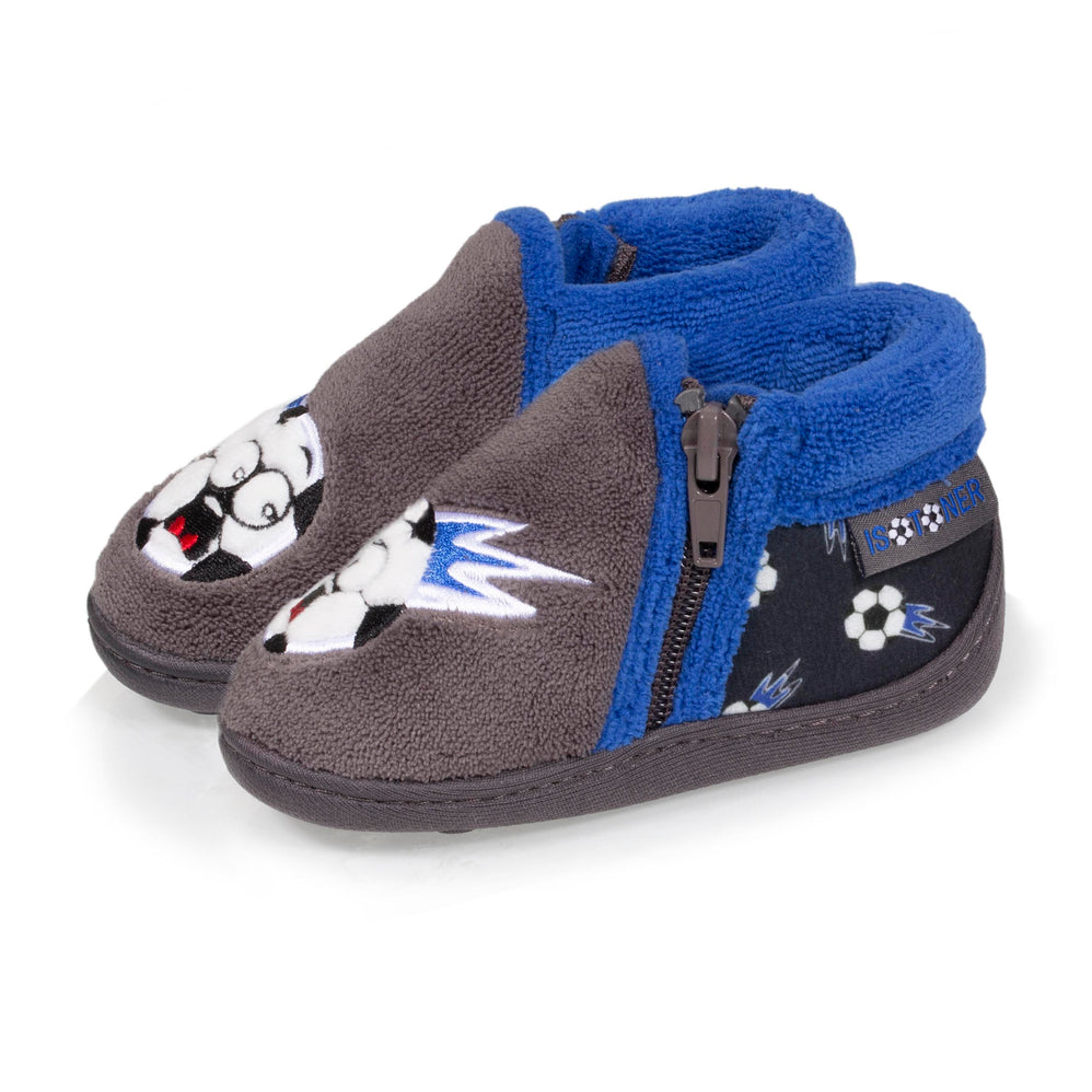 Chaussons bottillons zip Bébé Foot Gris - Isotoner