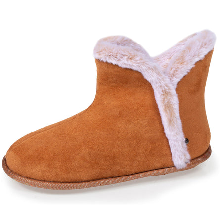 Chaussons bottillons Femme suédine Camel - Isotoner