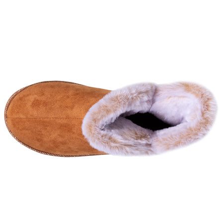 Chaussons bottillons Femme suédine Camel - Isotoner