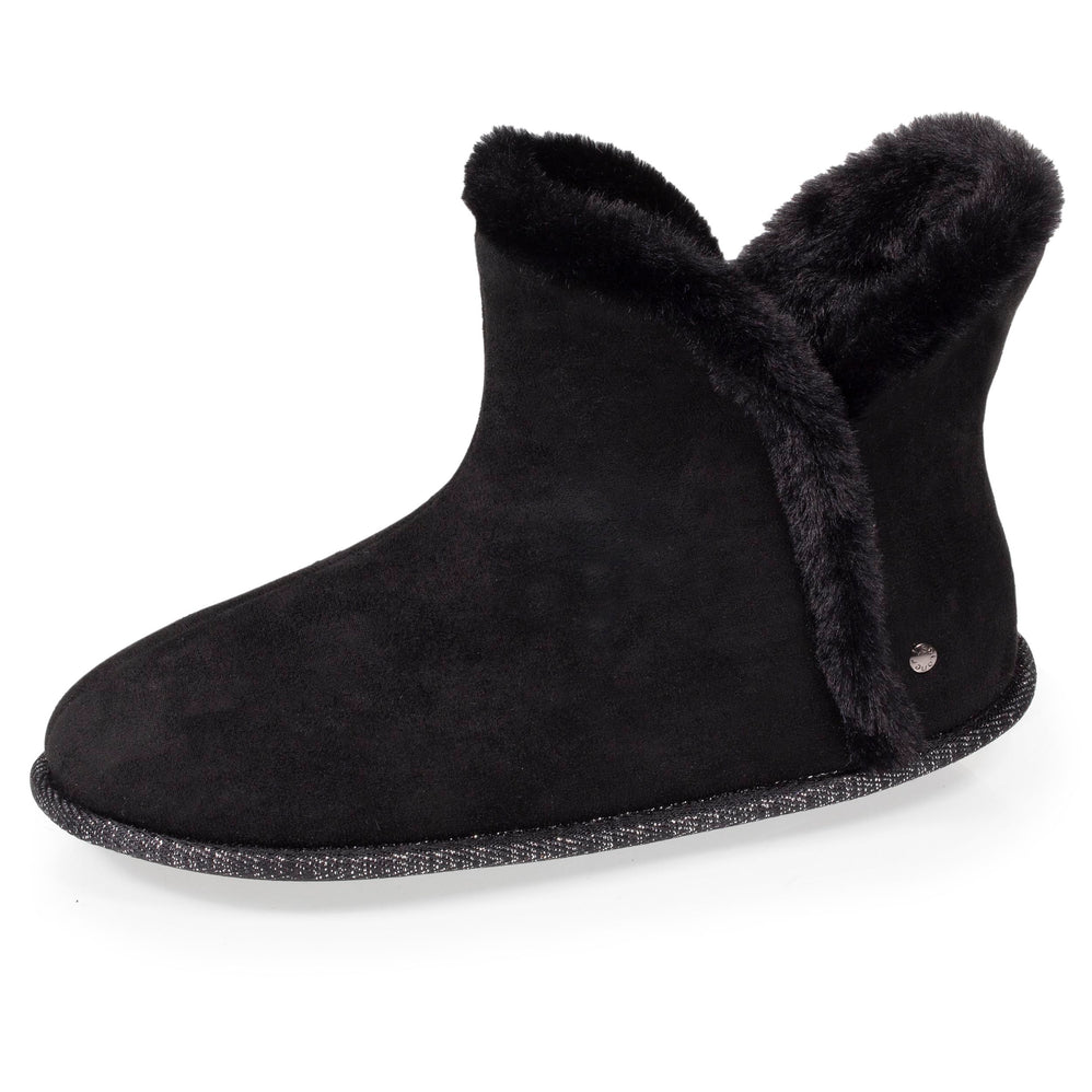 Chaussons bottillons Femme suédine Noir liseré - Isotoner
