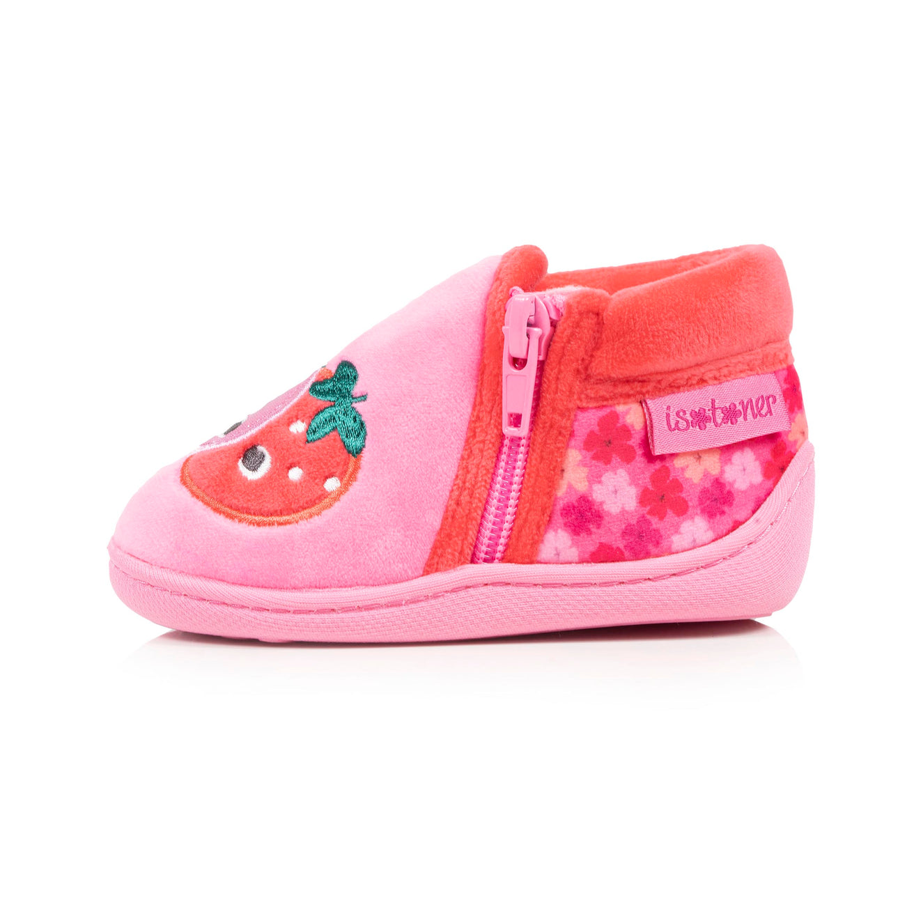 Chaussons bottillons zip Bébé fraise Rose