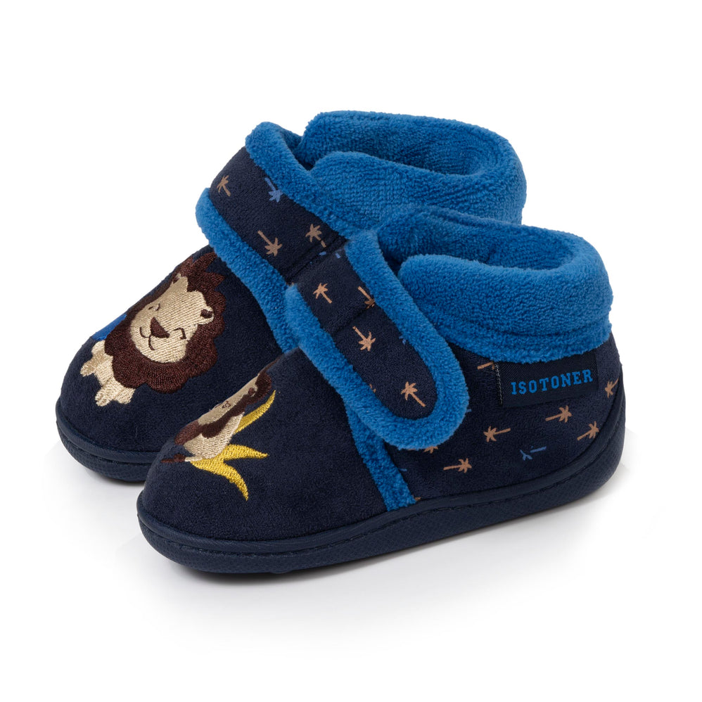 Chaussons bottillons velcro Enfant Marine - Isotoner