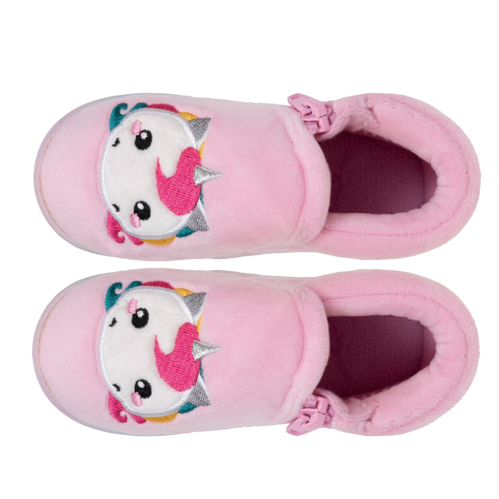 Chaussons bottillons zip Bébé Rose licorne - Isotoner