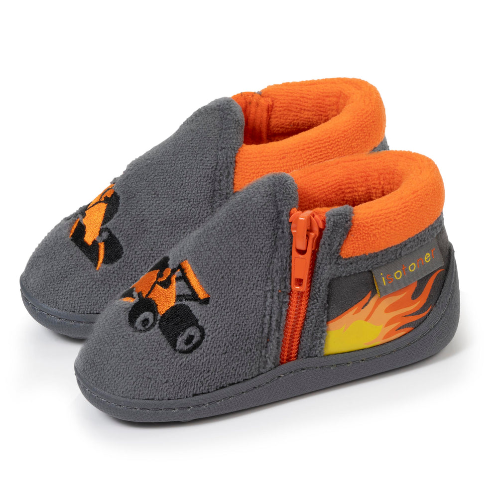 Chaussons bottillons zip Enfant Gris Voiture - Isotoner