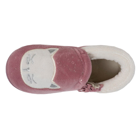 Chaussons bottillons zip Enfant Rose Chat - Isotoner