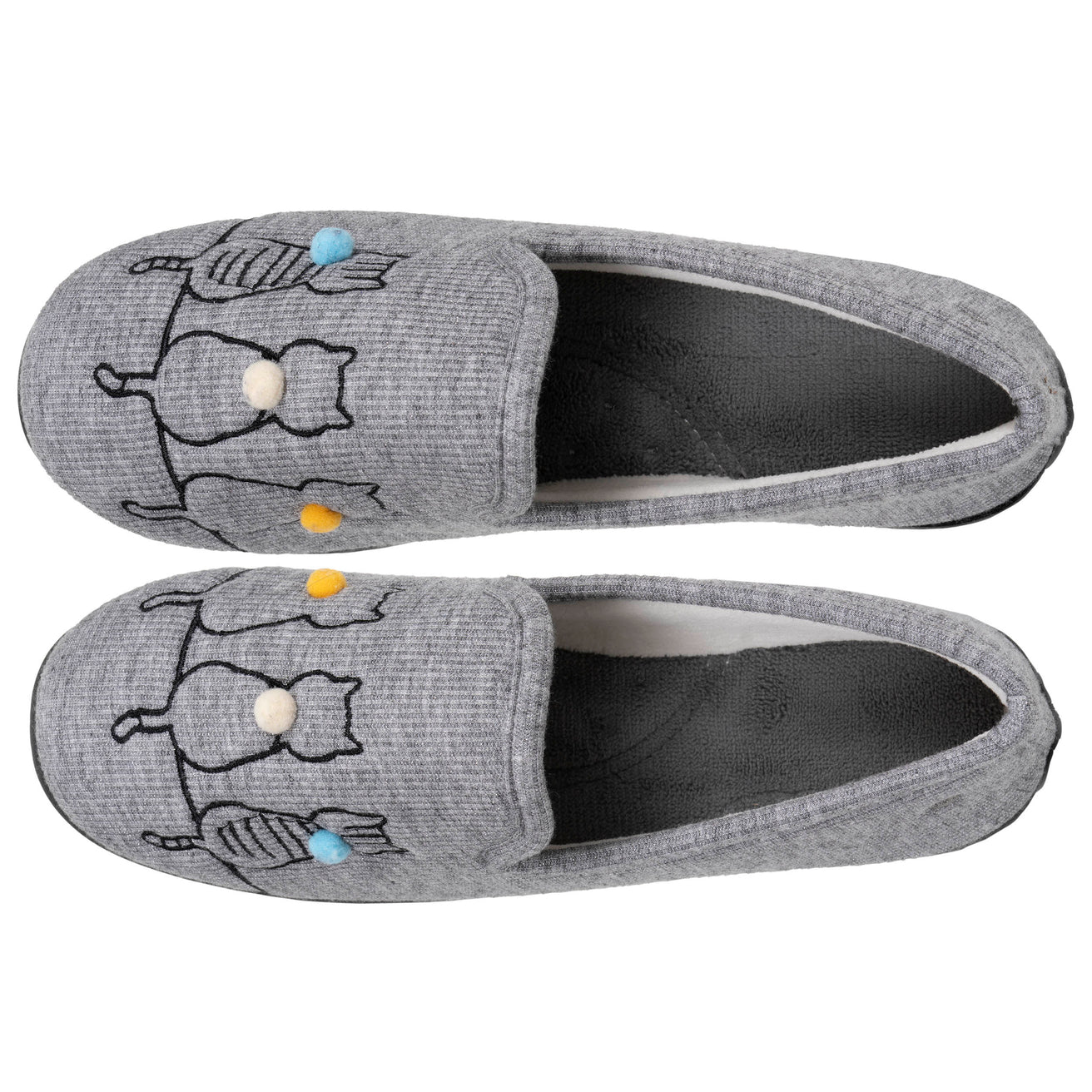 Chaussons charentaises Femme Chat Gris irisé