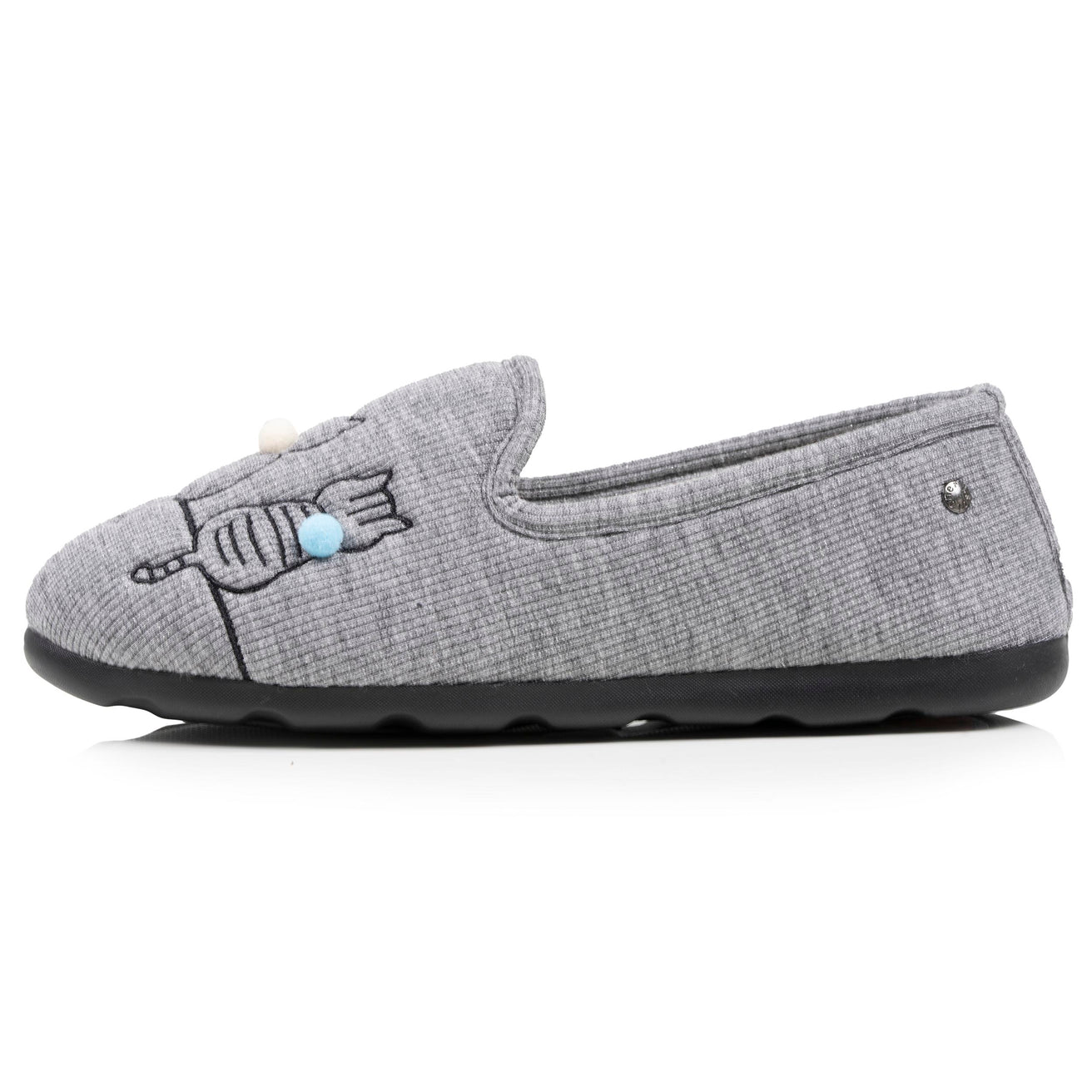 Chaussons charentaises Femme Chat fantaisie Gris irisé