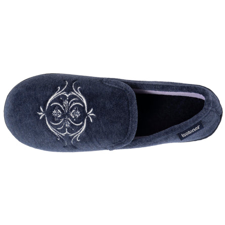 Chaussons charentaises Femme Marine brodé - Isotoner