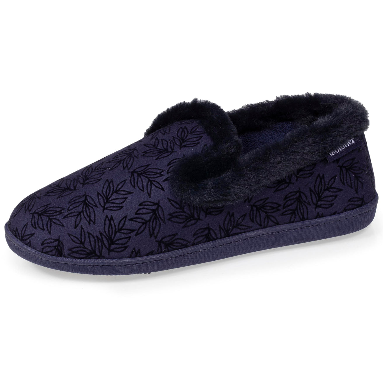 Chaussons charentaises Femme Marine feuillage