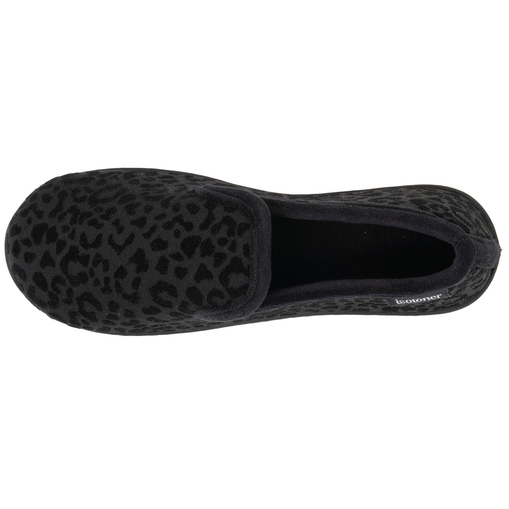 Chaussons charentaises Femme Noir Léopard - Isotoner