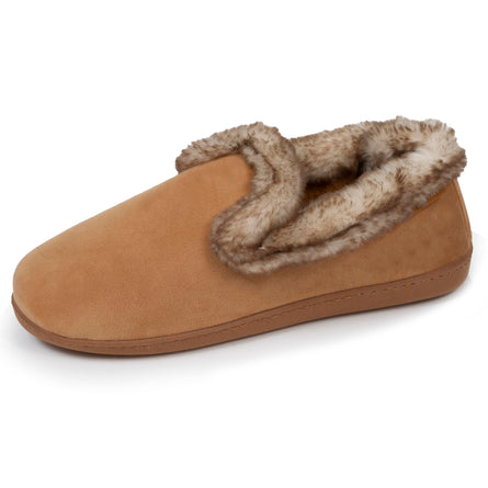 Chaussons charentaises Femme Taupe imitation fourrure - Isotoner