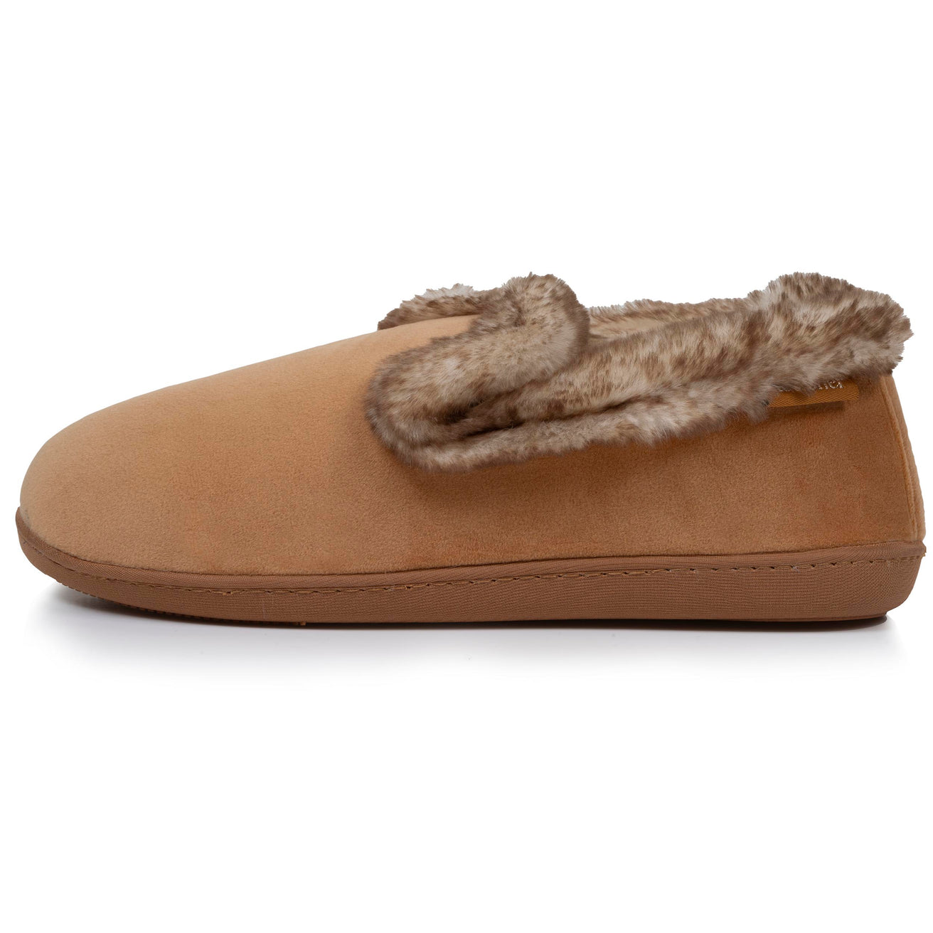 Chaussons charentaises Femme Taupe imitation fourrure
