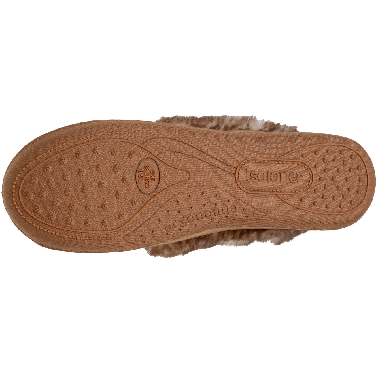 Chaussons charentaises Femme Taupe imitation fourrure