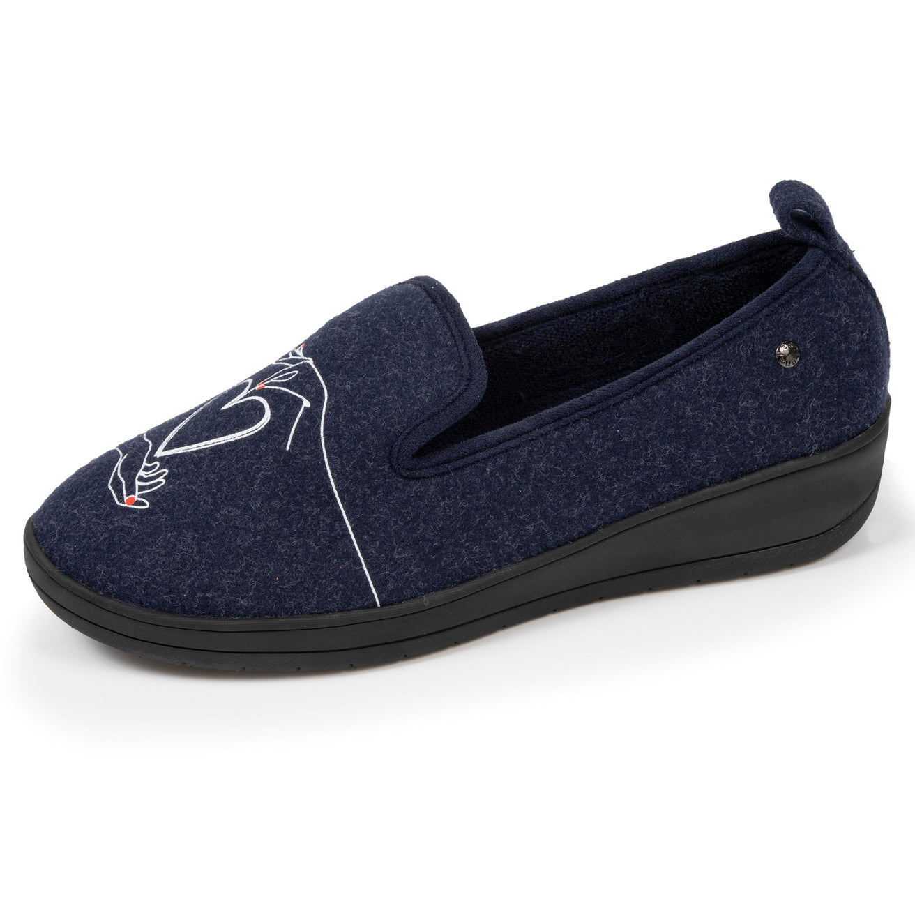 Chaussons charentaises Femme talon Marine